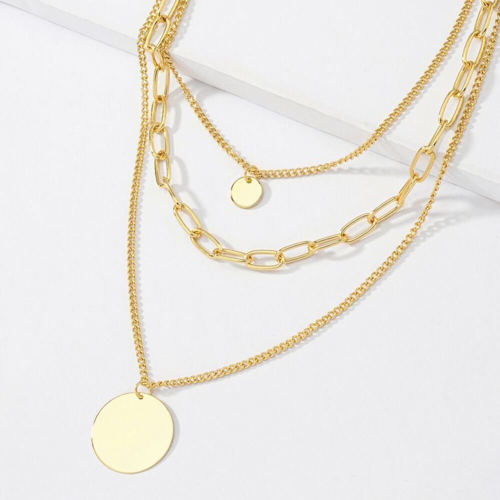 Ladies Fashionable Chain Layered Necklace - Picture 2 of 5